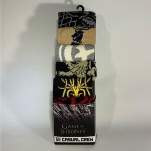 [BRAND NEW] GAME OF THRONES CASUAL CREW 6-PACK GRAPHIC SOCKS SIZE 8-12